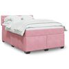 vidaXL Cama box spring con colch&oacute;n terciopelo rosa 160x200 cm