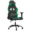 vidaXL Silla gaming cuero sintético negro y verde