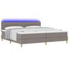 vidaXL Cama Box Spring LED con tiras LED Taup&eacute; 200 x 200 cm tela