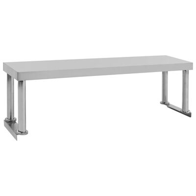 vidaXL Estante para mesa de trabajo de acero inoxidable 120x30x35 cm