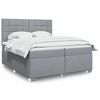 vidaXL Cama box spring con colch&oacute;n tela gris claro 200x200 cm