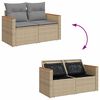vidaXL Set sof&aacute;s jard&iacute;n y cojines 7 pzas rat&aacute;n sint&eacute;tico acacia beige