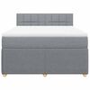 vidaXL Cama box spring con colch&oacute;n tela gris claro 140x190 cm