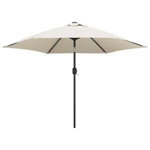vidaXL Sombrilla con palo de acero blanca arena 3 m