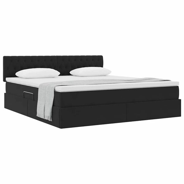 vidaXL Cama con almacenamiento Negro 160 x 200 cm Terciopelo