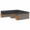 vidaXL Set de sof&aacute;s de jard&iacute;n 12 pzas con cojines rat&aacute;n sint&eacute;tico gris