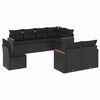 vidaXL Set de sof&aacute;s de jard&iacute;n 8 piezas y cojines rat&aacute;n sint&eacute;tico negro