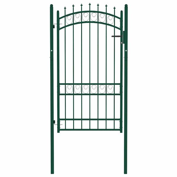 vidaXL Puerta de valla Emmen con pinchos de acero, 103 x 134,5 cm, verde