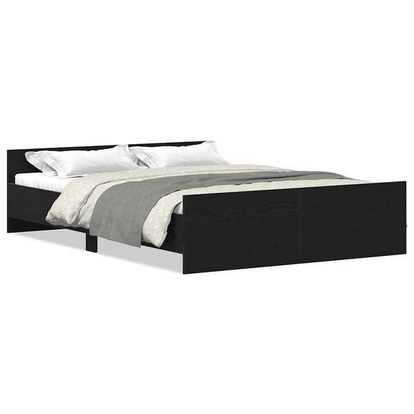 vidaXL Estructura de cama sin colch&oacute;n roble negro 120x190 cm