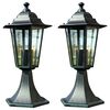 vidaXL L&aacute;mpara de jard&iacute;n 2 uds aluminio verde oscuro/negro