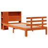 vidaXL Cama con estantería sin colchón madera maciza marrón 100x200 cm