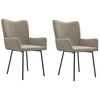 vidaXL Sillas de comedor 2 unidades terciopelo gris claro