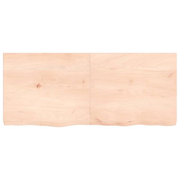 vidaXL Encimera de ba&ntilde;o madera maciza sin tratar 140x60x(2-6) cm