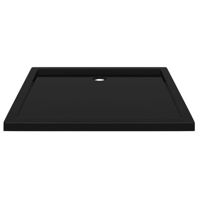 vidaXL Plato de ducha rectangular negro ABS 80x90 cm