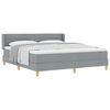 vidaXL Cama tipo Box Spring Gris Claro 200 x 180 cm Poli&eacute;ster