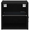 vidaXL Gabinete de noche LED montado en la pared con Negro