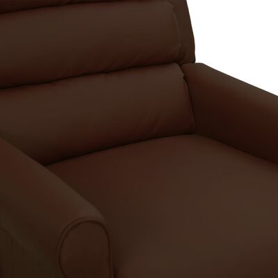 vidaXL Sillón reclinable de masaje elevable cuero sintético marrón