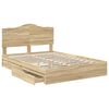 vidaXL Cama con almacenamiento con cabecera Roble Sonoma 150 x 200 cm