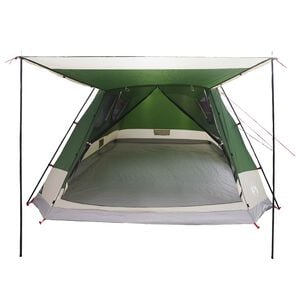 vidaXL Tienda Caba&ntilde;a con techo Verde 12 personas Poli&eacute;ster y Acero