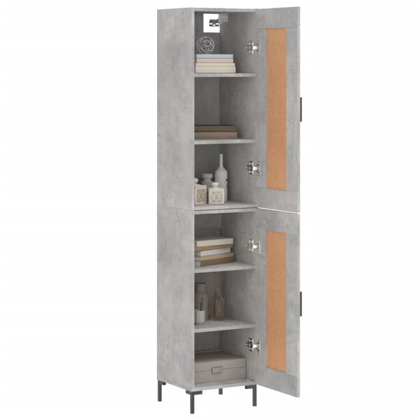 vidaXL Aparador de madera contrachapada gris hormig&oacute;n 34,5x34x180 cm