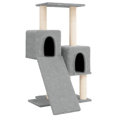 vidaXL Rascador para gatos con postes de sisal gris claro 82 cm