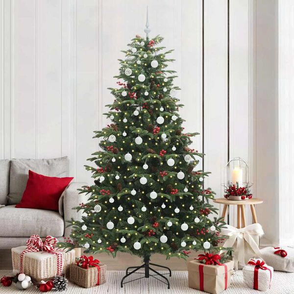 vidaXL &Aacute;rbol de Navidad artificial Verde 210 cm PVC, Metal y Pl&aacute;stico