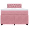 vidaXL Cama box spring con colch&oacute;n terciopelo rosa 120x200 cm