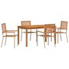 vidaXL Conjunto de Comedor de Jard&iacute;n 5 pcs Beige