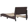 vidaXL Estructura de cama sin colch&oacute;n Hanko tela marr&oacute;n oscuro 80x200 cm