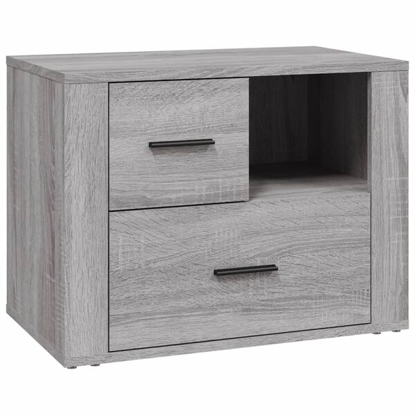 vidaXL Mesita de noche madera contrachapada gris Sonoma 60x36x45 cm