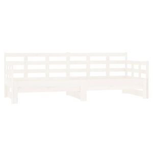 vidaXL Sof&aacute; cama extra&iacute;ble madera maciza de pino blanco 2x(80x200) cm