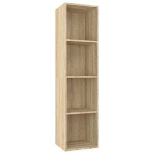 vidaXL Estanter&iacute;a libros/mueble TV contrachapada roble 36x30x143 cm