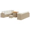 vidaXL Conjunto de sof&aacute; de jard&iacute;n 11 uds. Beige rat&aacute;n sint&eacute;tico