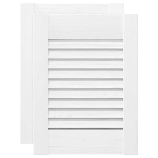 vidaXL Puerta de armario de lamas 2 uds blanco 39,5x29,5 cm