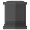 vidaXL Estantes de pared 2 uds contrachapada gris brillo 75x18x20 cm