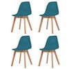 vidaXL Sillas de comedor 4 unidades pl&aacute;stico turquesa