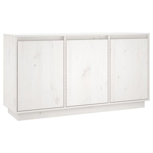 vidaXL Aparador de madera maciza de pino blanco 111x34x60 cm