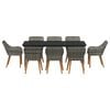 vidaXL Conjunto de Comedor de Jard&iacute;n 9 pcs Gris rat&aacute;n sint&eacute;tico