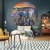 WallArt Papel pintado de pared redondo Skyline by Night 190 cm