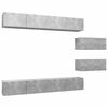 vidaXL Set de muebles de sal&oacute;n 6 pzas madera ingenier&iacute;a gris hormig&oacute;n
