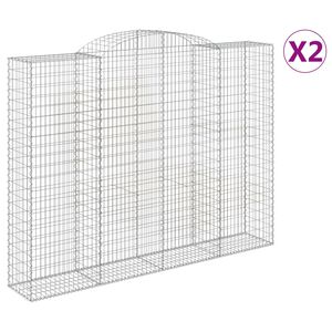 vidaXL Cestas de gaviones 2 uds forma de arco hierro 300x50x220/240 cm