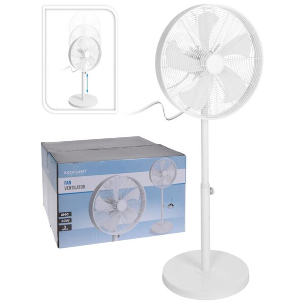 Excellent Electrics Ventilador de pie blanco 50 W 40 cm