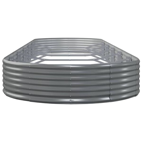 vidaXL Jardinera arriate acero galvanizado gris 523x140x36 cm