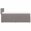 vidaXL Cama box spring con colch&oacute;n tela gris taupe 90x190 cm