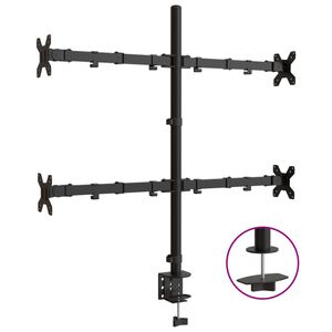 vidaXL Soporte para monitor acero negro VESA 75/100 mm
