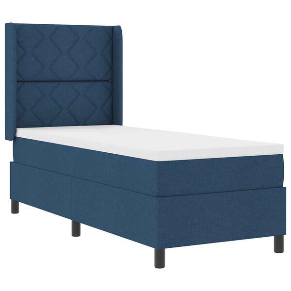 vidaXL Cama tipo Box Spring con colch&oacute;n Azul 200 x 80 cm tela