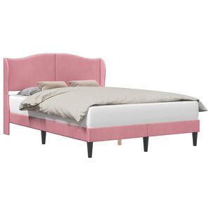 vidaXL Estructura de cama con cabecera Rosa 160 x 200 cm Terciopelo