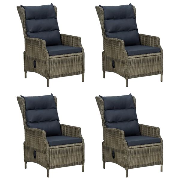 vidaXL Juego de comedor de jardín 5 piezas ratán sintético marrón