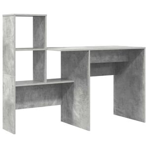 vidaXL Escritorio Gris Concreto Madera de ingenier&iacute;a