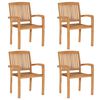 vidaXL Juego de comedor para jardín 5 piezas madera maciza de teca